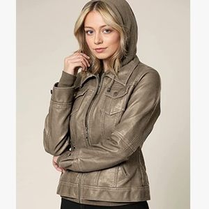 Faux Leather Duo Motorcycle Jacket 🧥